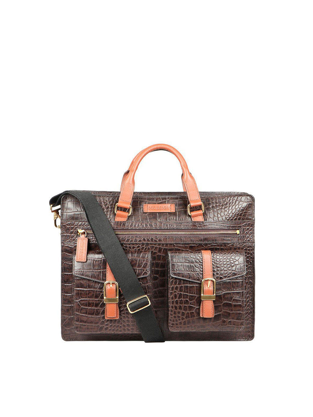 

Hidesign Men Textured Leather Messenger Bag, Brown