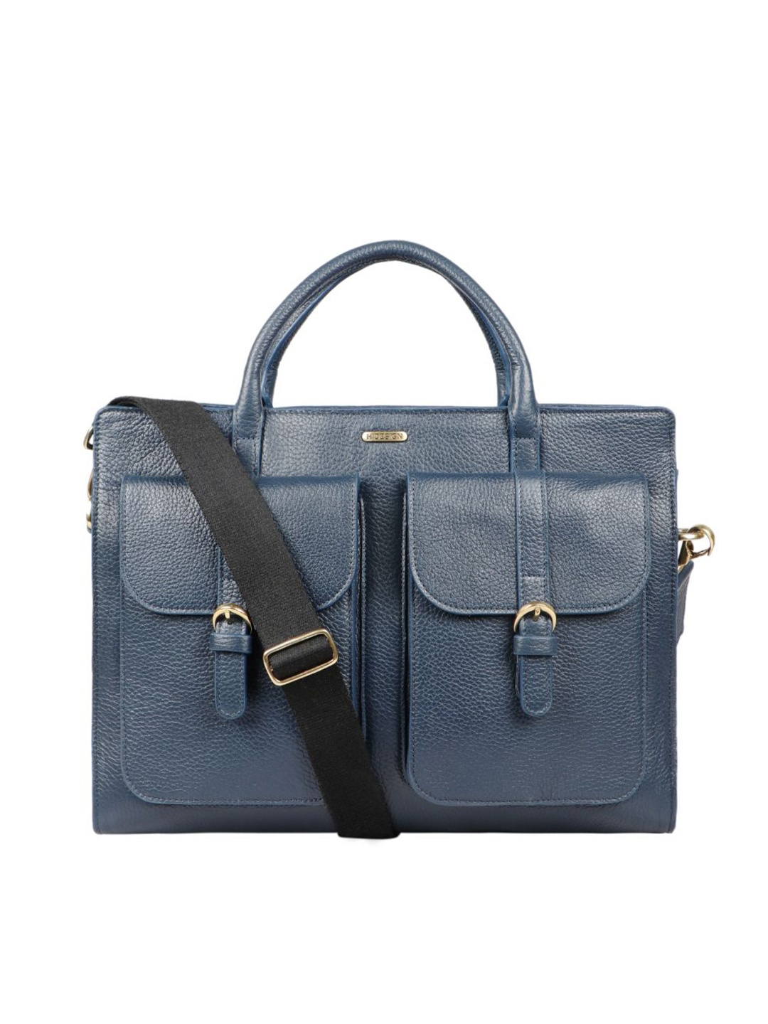 

Hidesign Men Textured Leather Messenger Bag, Blue