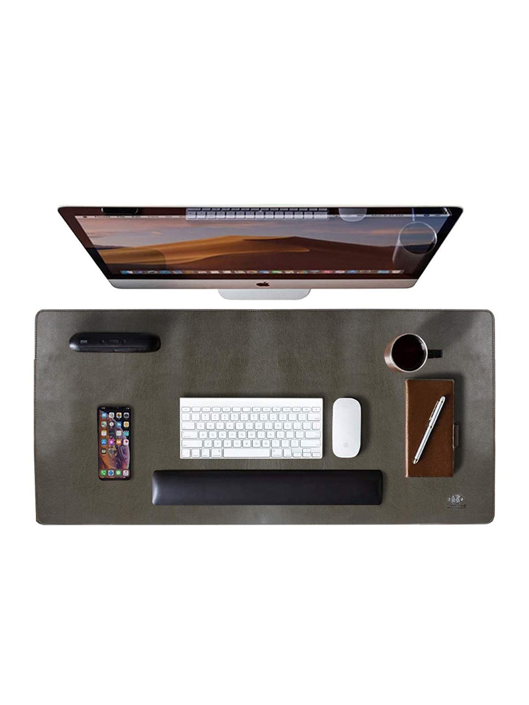 

THE CLOWNFISH Green Textured Desk Mat