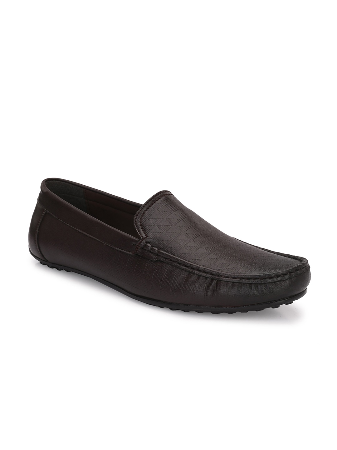 

Eego Italy Men Textured Slip-On Loafers, Brown