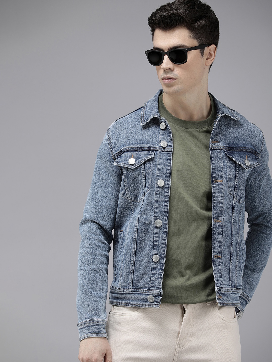 

U S Polo Assn Denim Co Solid Spread-Collar Denim Jacket, Blue
