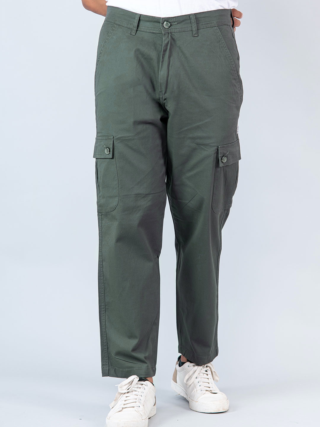 

Tistabene Men Relaxed Cotton Cargo Pants, Olive