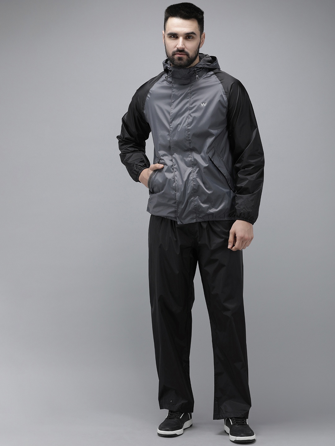 

Wildcraft Men Solid HYPADRY Waterproof Lightweight Rain Suit, Grey
