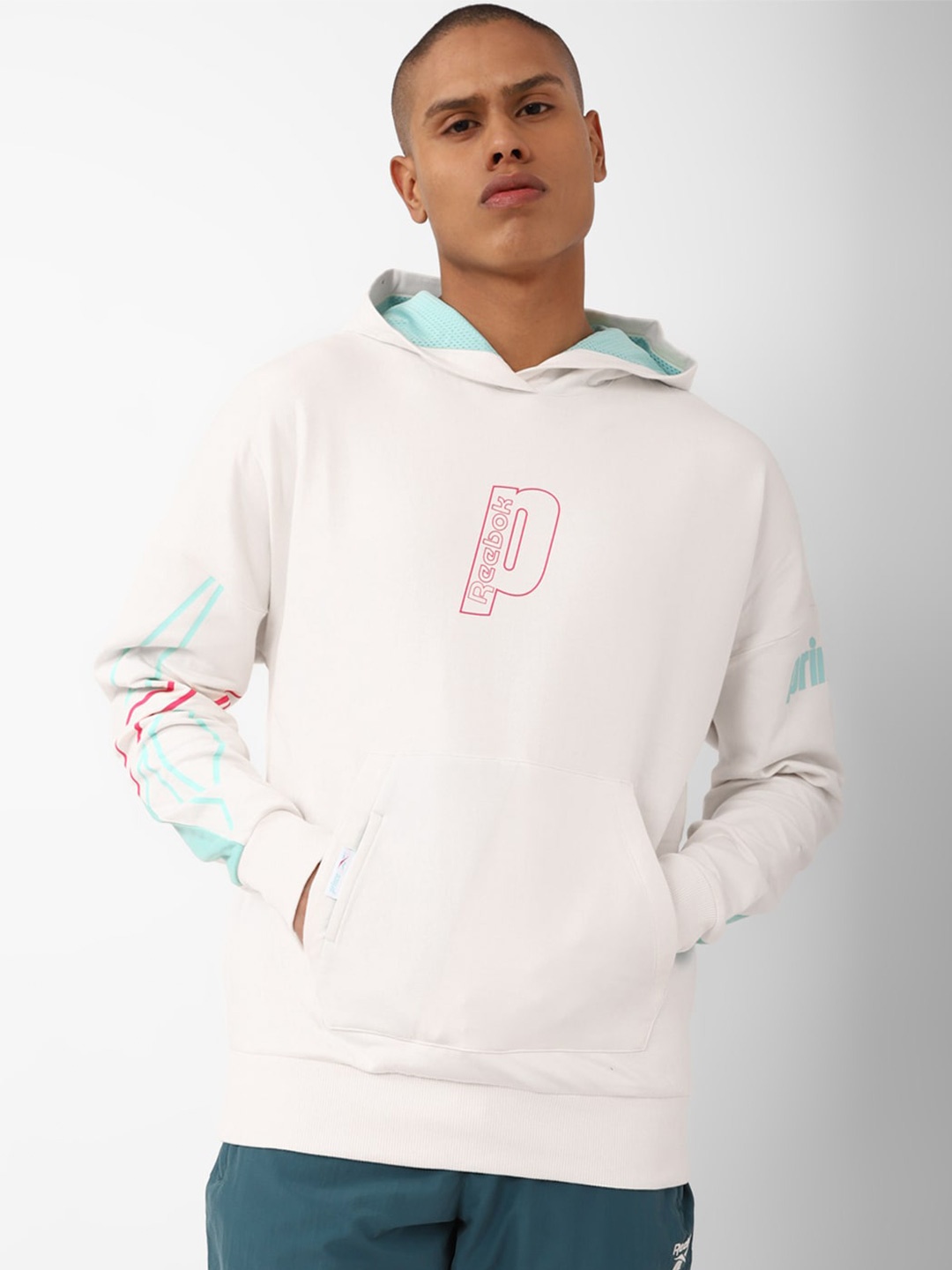 

Reebok Men Brand Logo Printed Pullover Sweatshirt, White