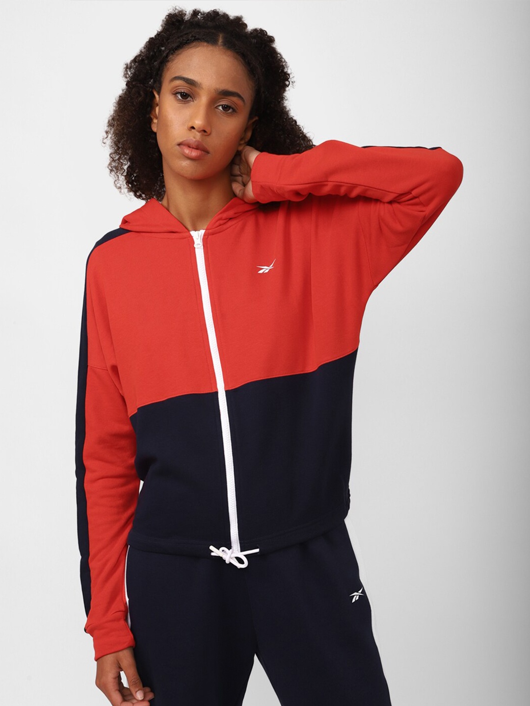 

Reebok Women Reebok TE Linear Logo FT Full Zip Sweatshirt, Red