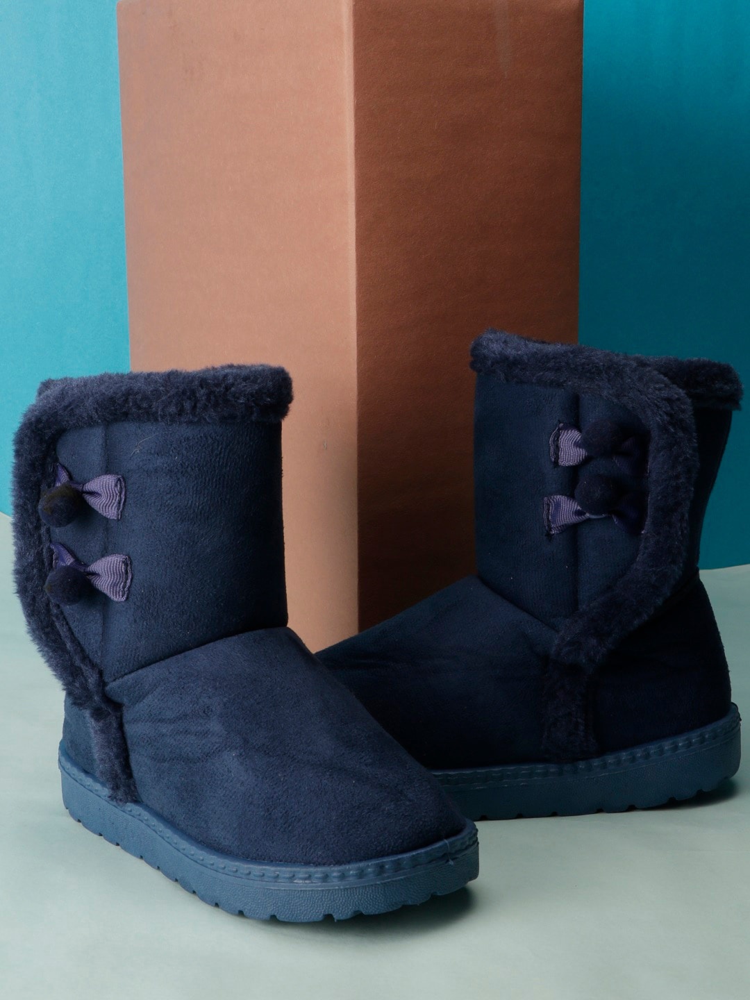 

PASSION PETALS Girls Suede Winter Boots, Blue