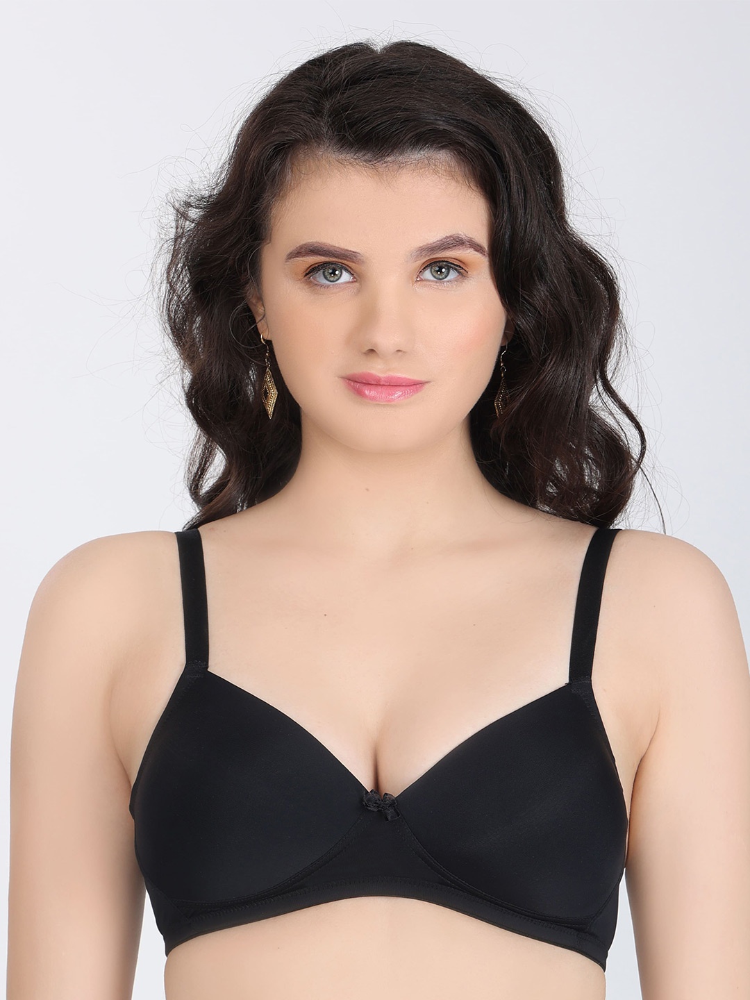 

Innocence Half Coverage Seamless Lightly Padded Everyday Bra All Day Comfort, Black