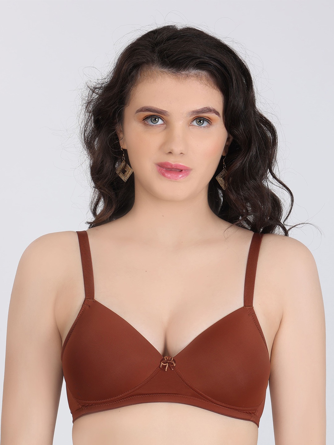 

Innocence Half Coverage Seamless Lightly Padded Everyday Bra All Day Comfort, Maroon