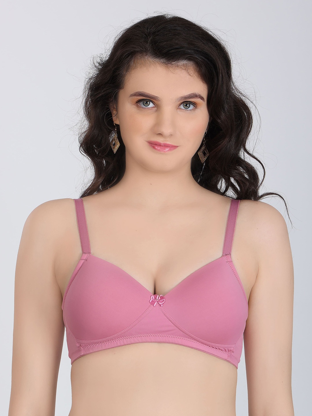 

Innocence Half Coverage Lightly Padded Everyday Bra All Day Comfort, Pink