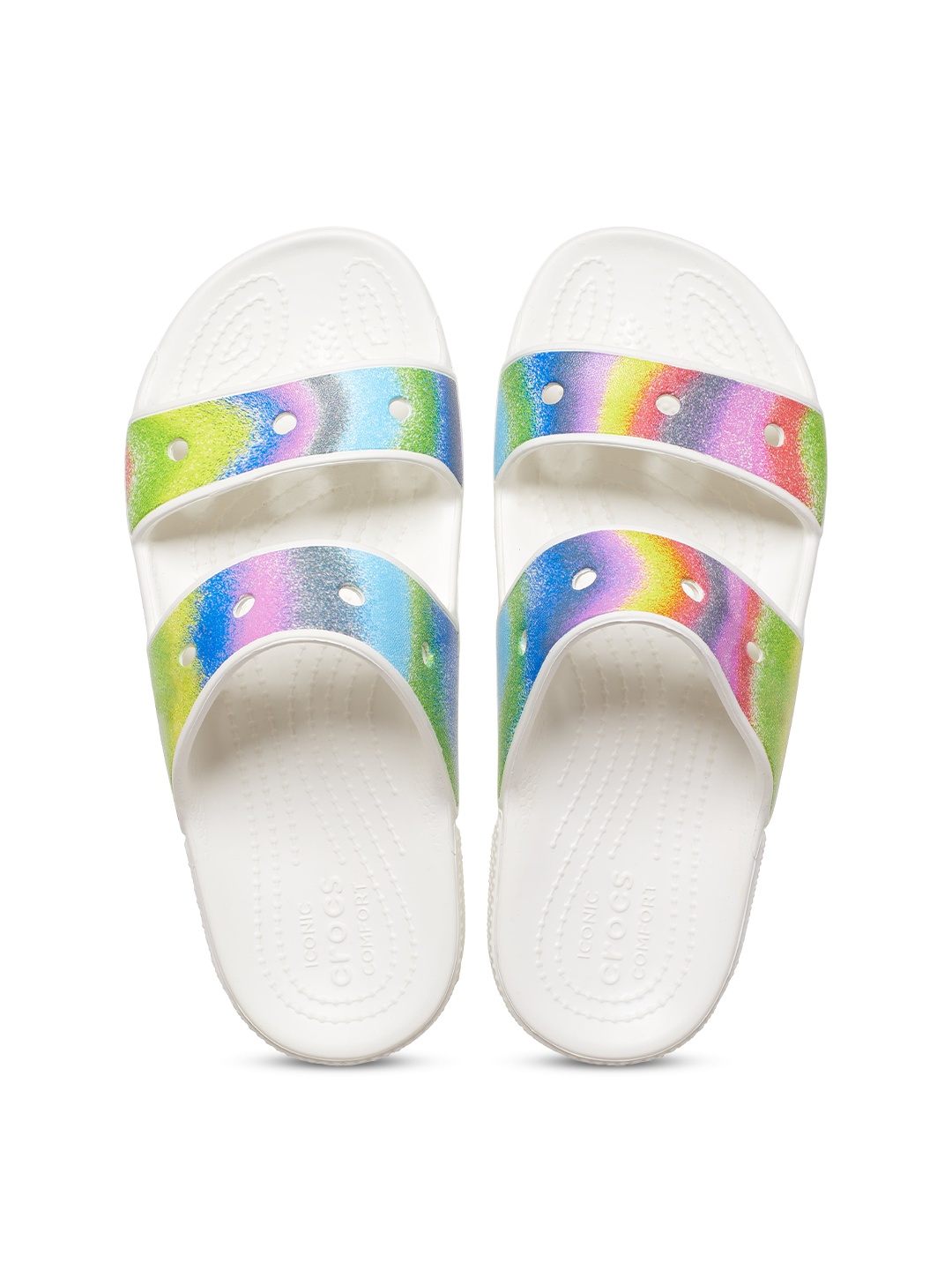 

Crocs Printed Croslite Casual Sliders, White