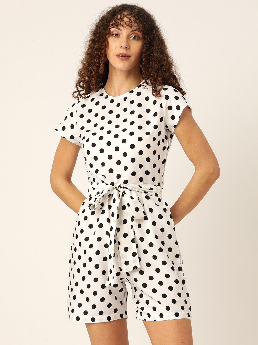 

SIRIKIT Polka Dots Printed Playsuit, White
