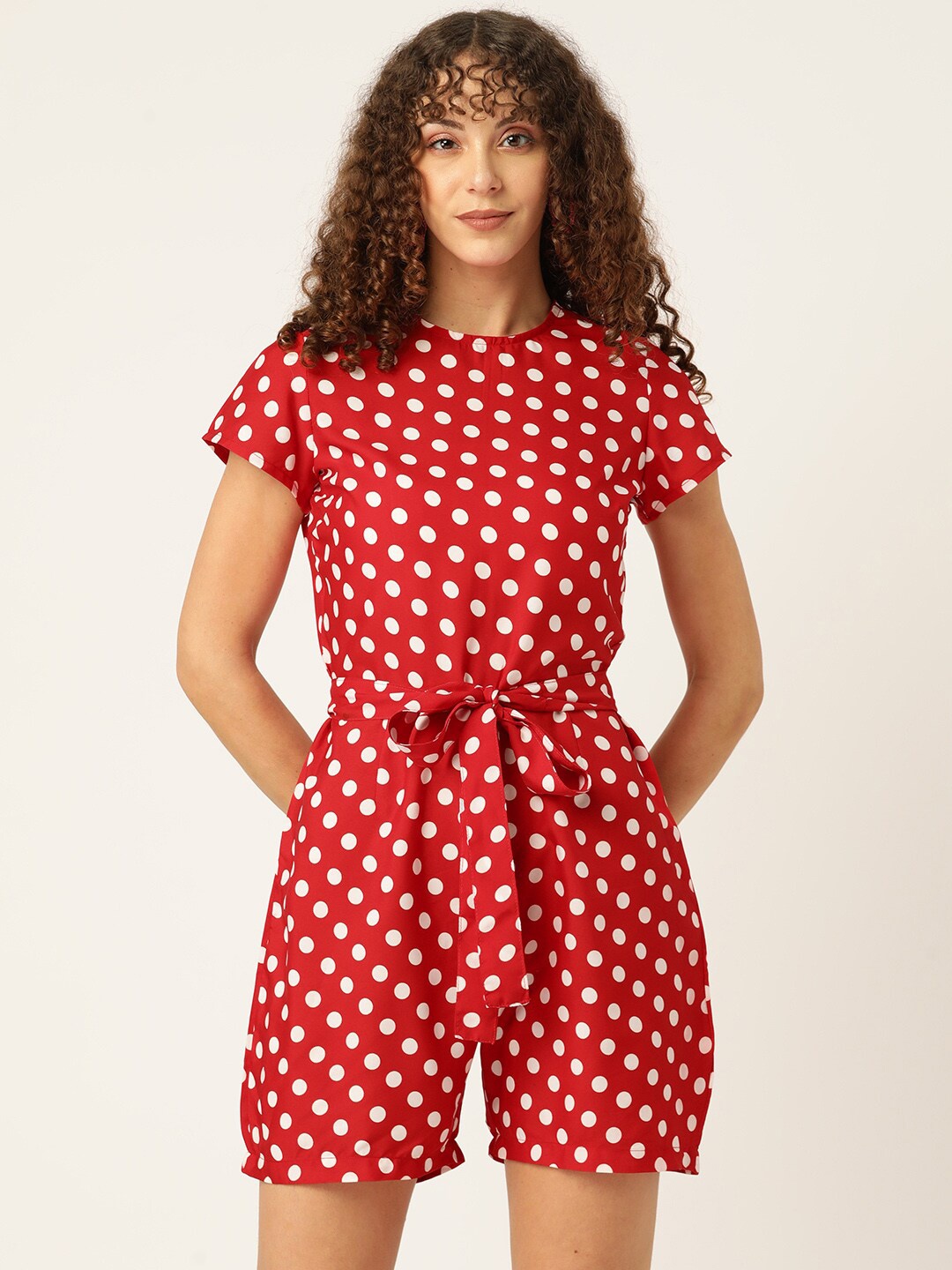 

SIRIKIT Polka Dots Printed Playsuit, Red