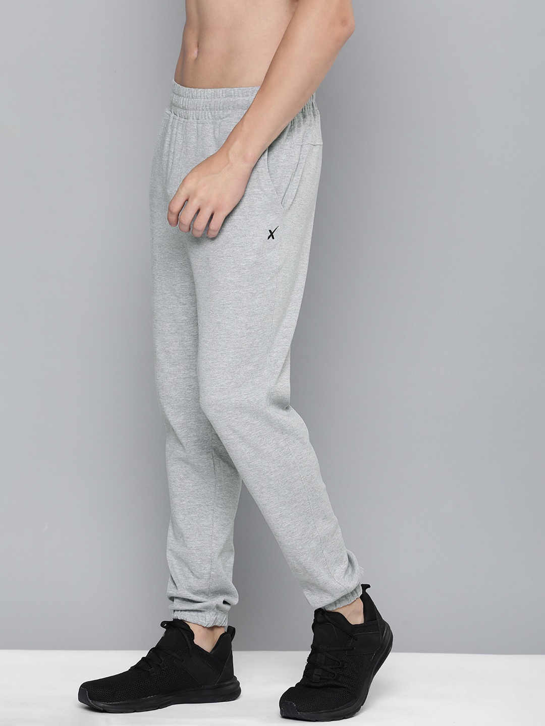 

HRX by Hrithik Roshan Men Regular Fit Solid Pure Cotton Joggers, Grey