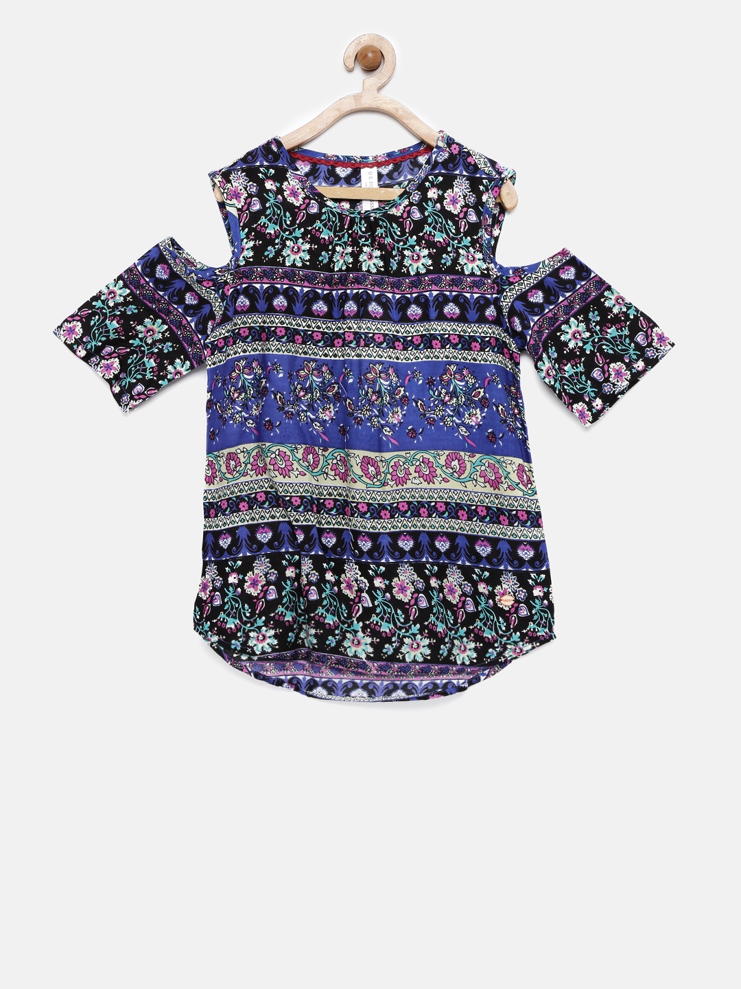 

U.S. Polo Assn. Kids Girls Multicoloured Printed Top, Multi