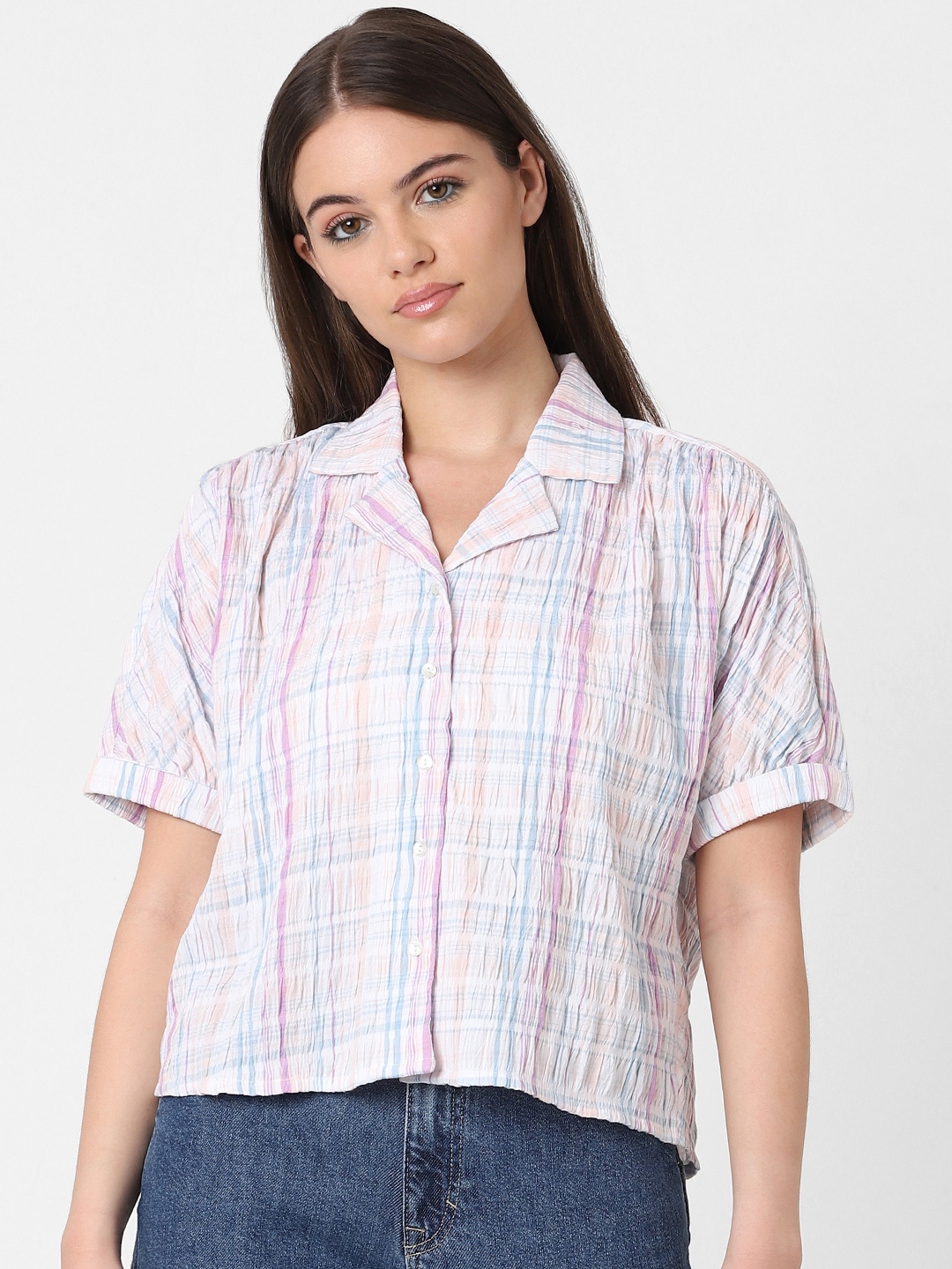 

ONLY Women Multicoloured Opaque Checked Casual Shirt, Multi