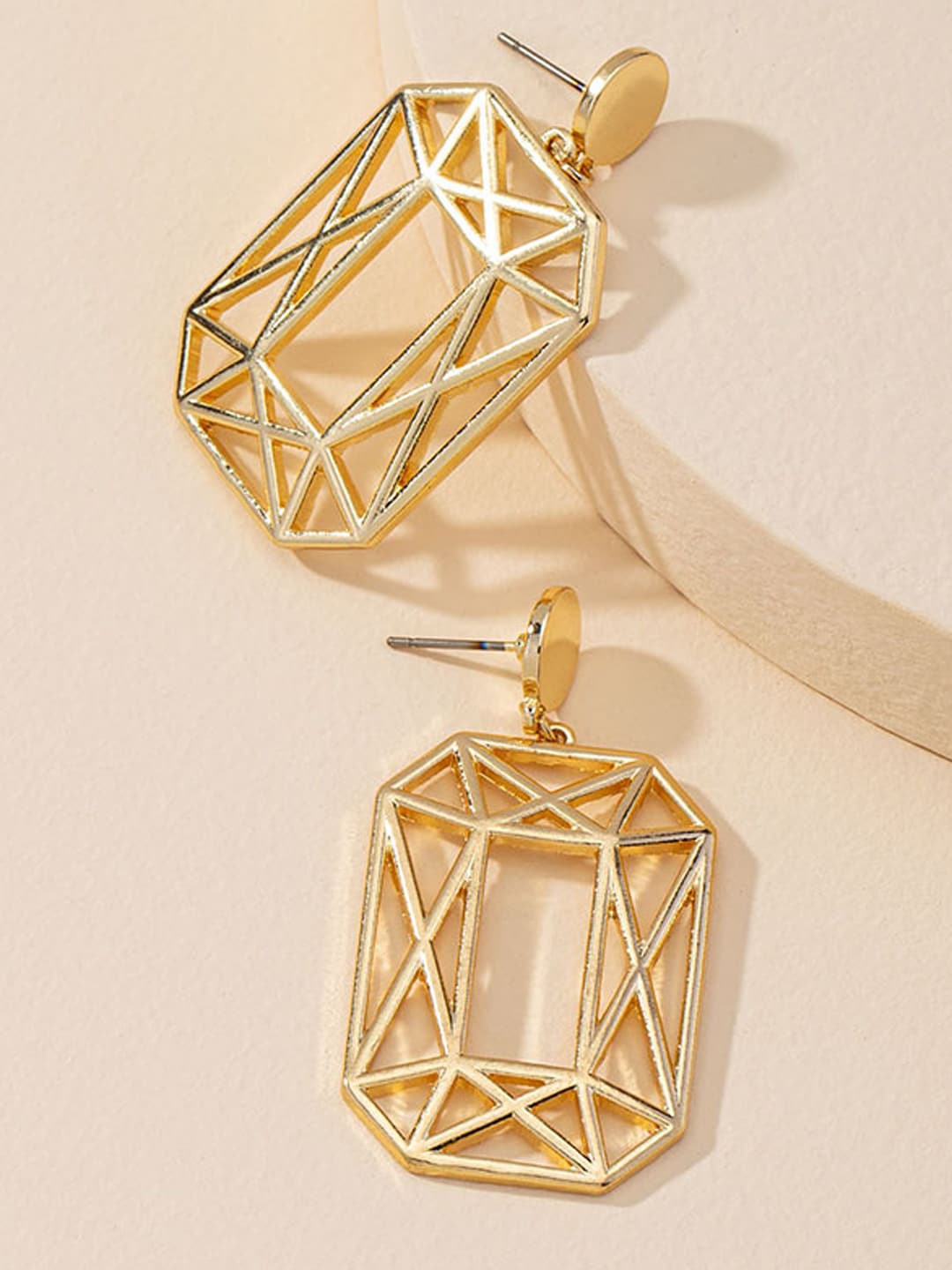 

OOMPH Gold Plated Geometric Drop Earrings