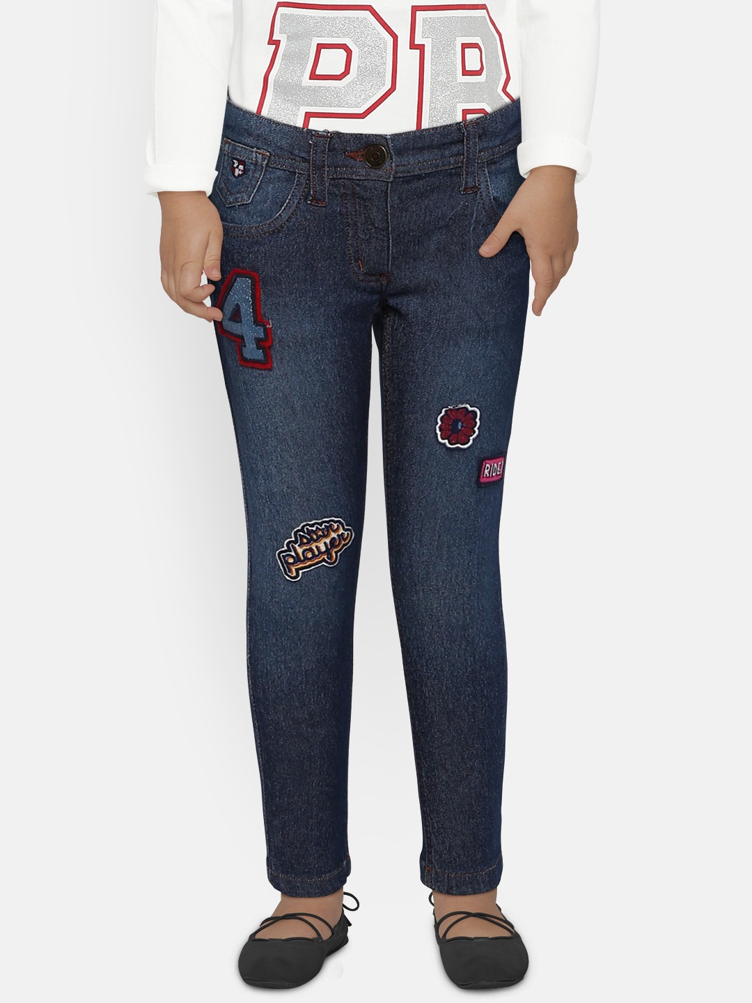 

U.S. Polo Assn. Kids Girls Blue Skinny-Fit Jeans