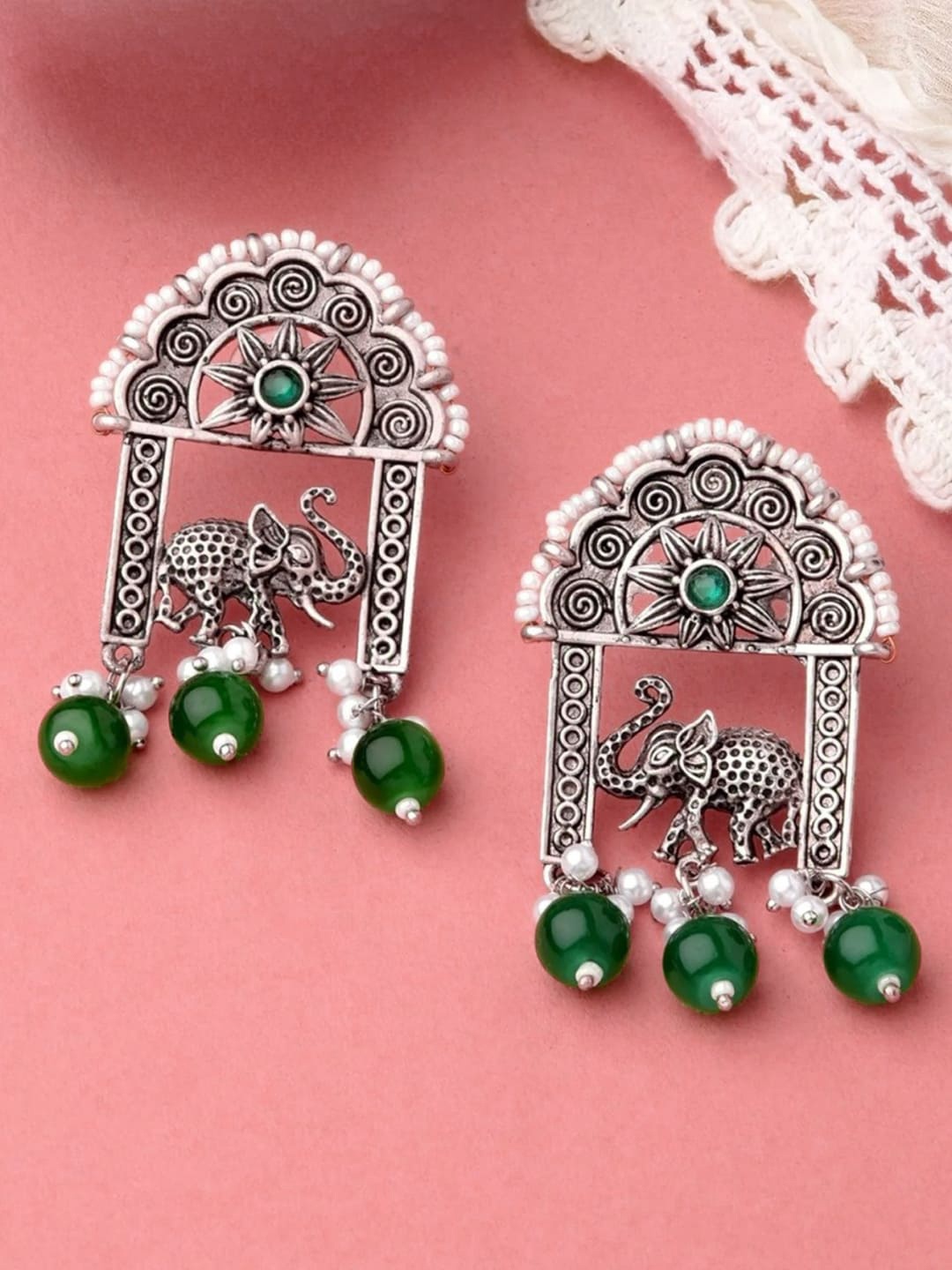 

OOMPH Animal Shaped Jhumkas, Silver