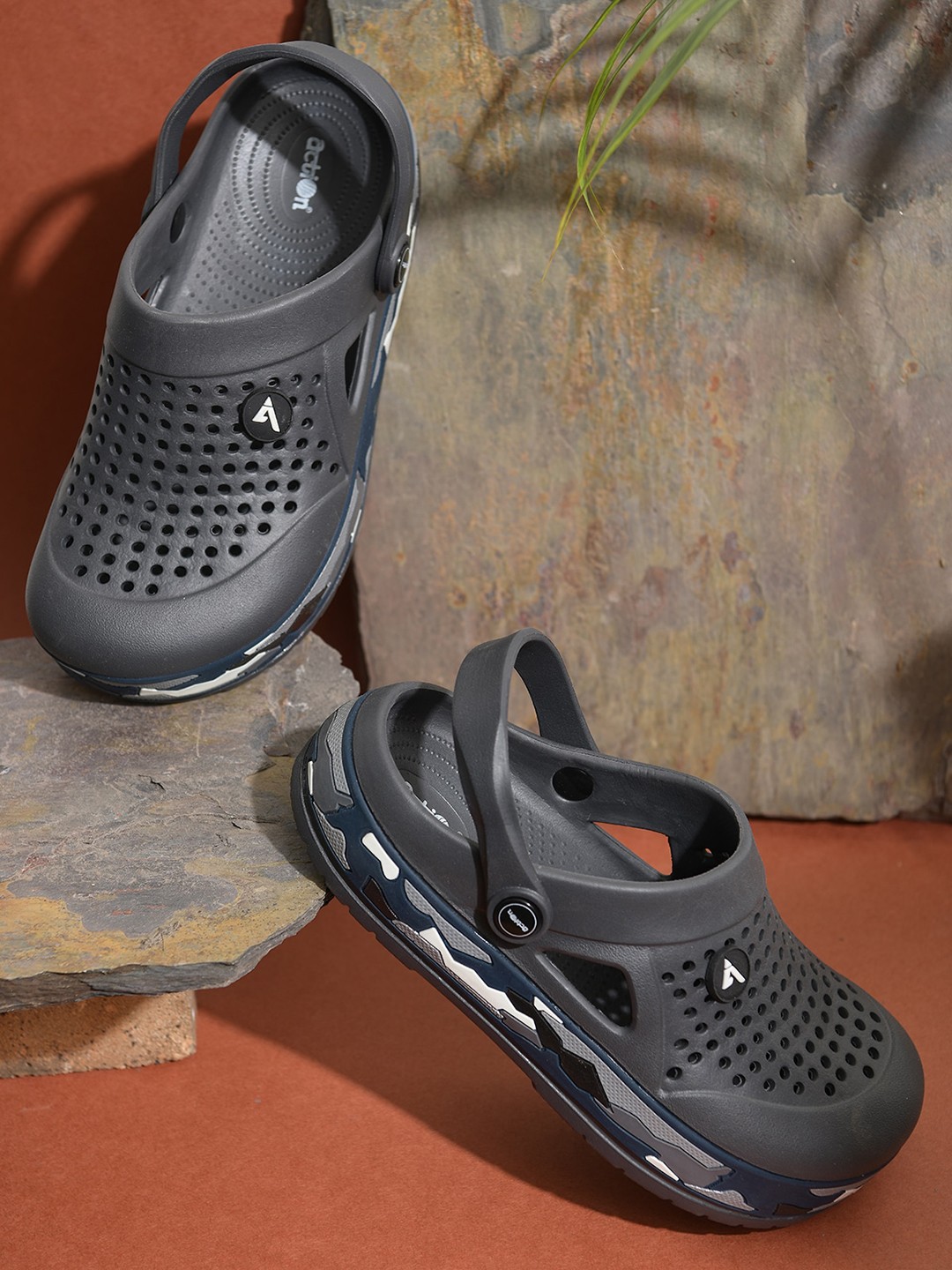 

Action Men Self Design Comfort Sole Clogs, Grey