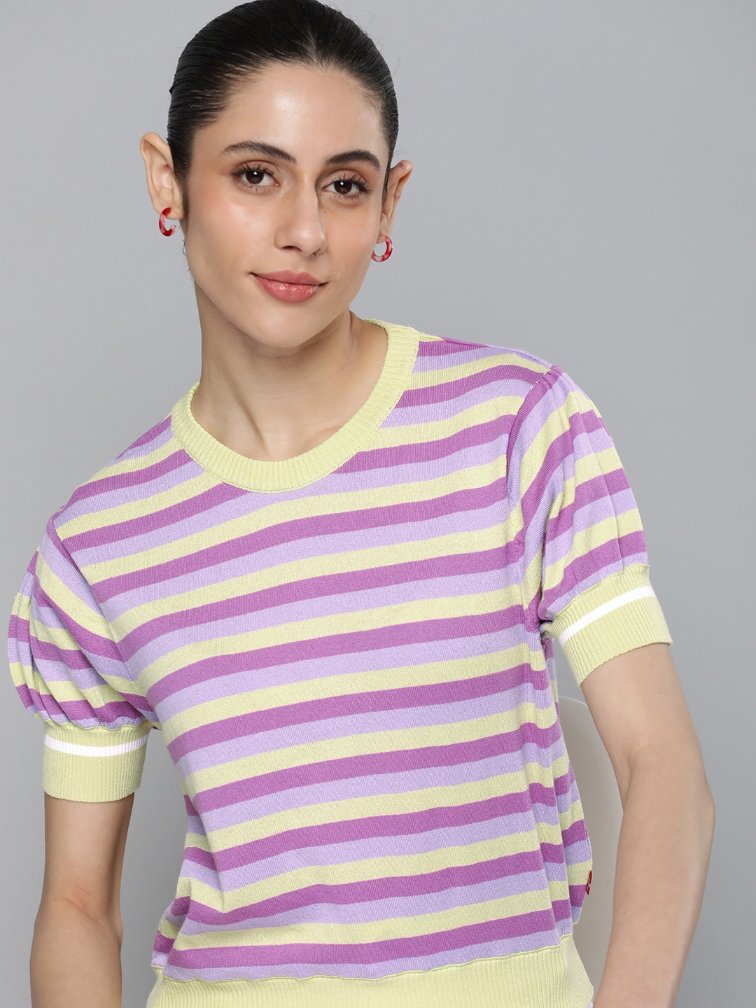 

Levis Puff Sleeve Striped Blouson Top, Yellow