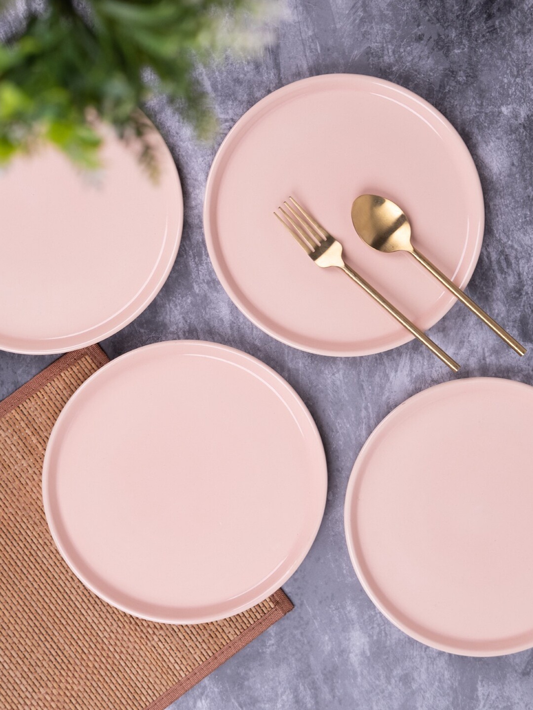 

VarEesha 6 Pieces Pink Ceramic Glossy Plates