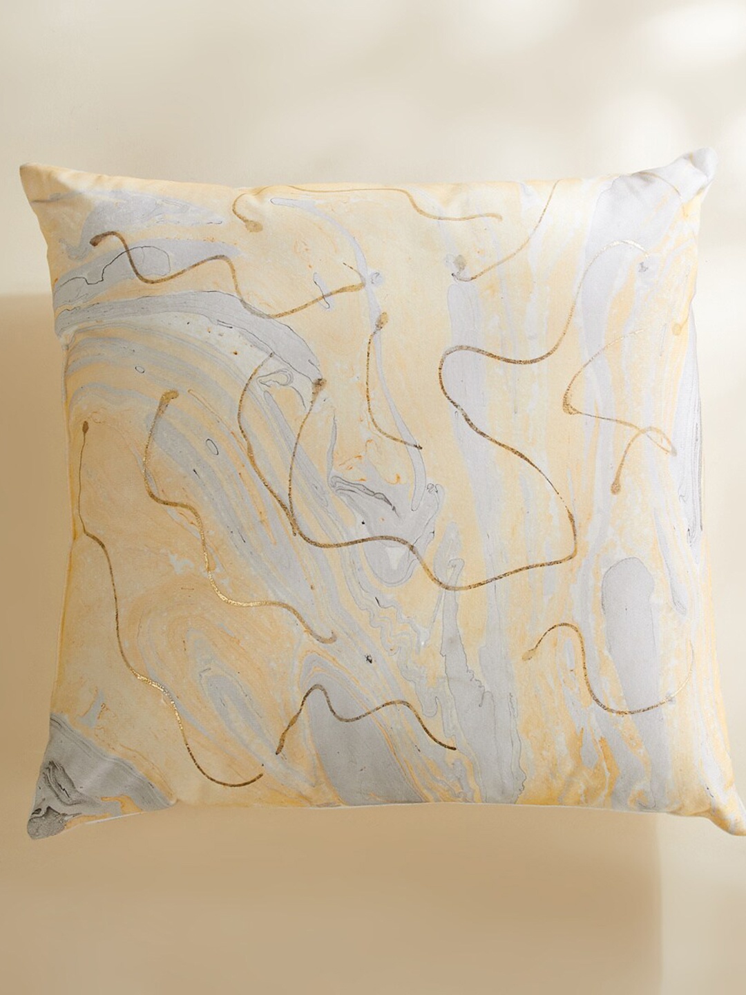 

Home Centre Fiesta Cream-Colored Printed Reversible Cushion