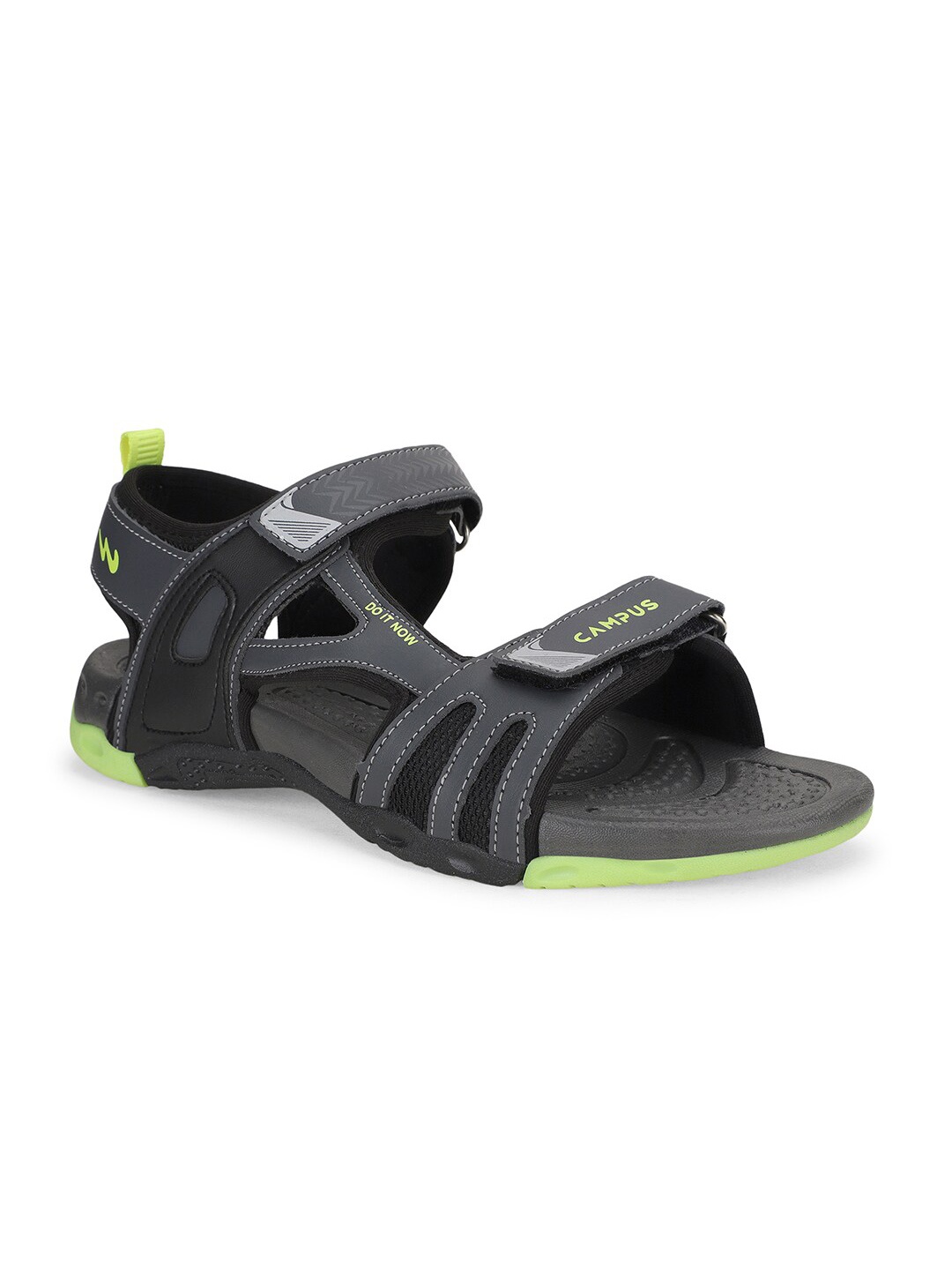 

Campus Men Textured Sports Sandal, Grey