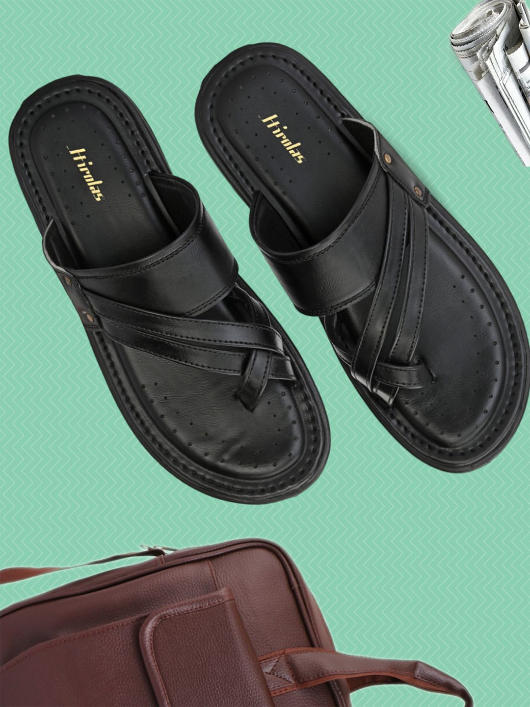 

HIROLAS Men One Toe Comfort Sandals, Black