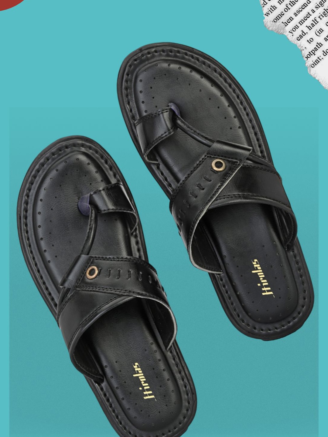 

HIROLAS Men One Toe Comfort Sandals, Black