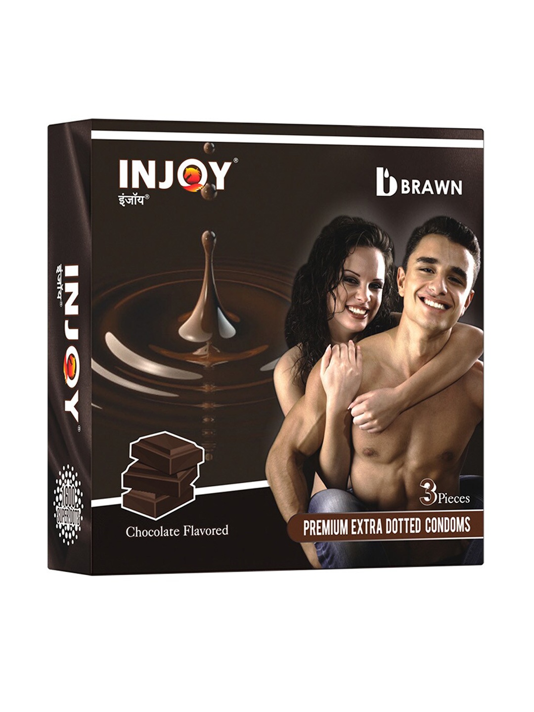 

INJOY Men Set Of 30 Extra Dotted Chocolate Flavoured Condoms, Brown