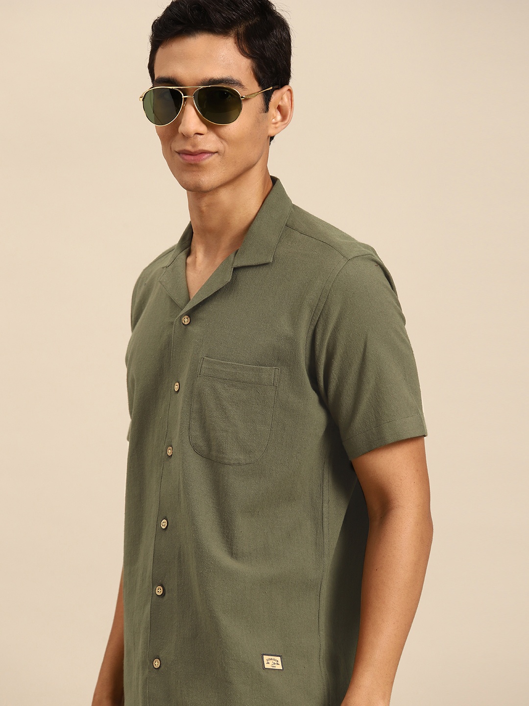 

DENNISON Men Smart Opaque Casual Shirt, Olive