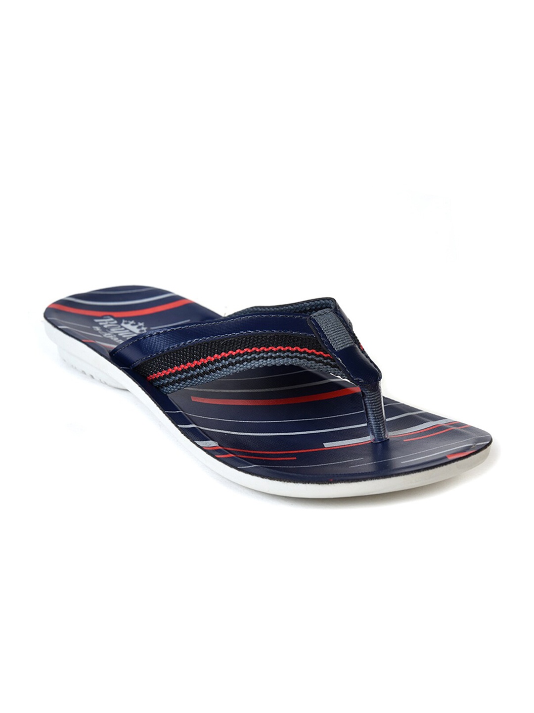 

Ajanta Men Printed Thong Flip-Flops, Navy blue