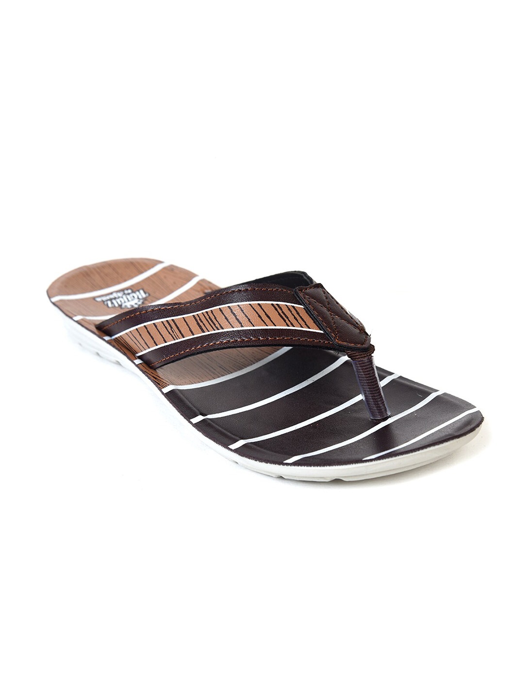 

Ajanta Men Printed Thong Flip-Flops, Brown