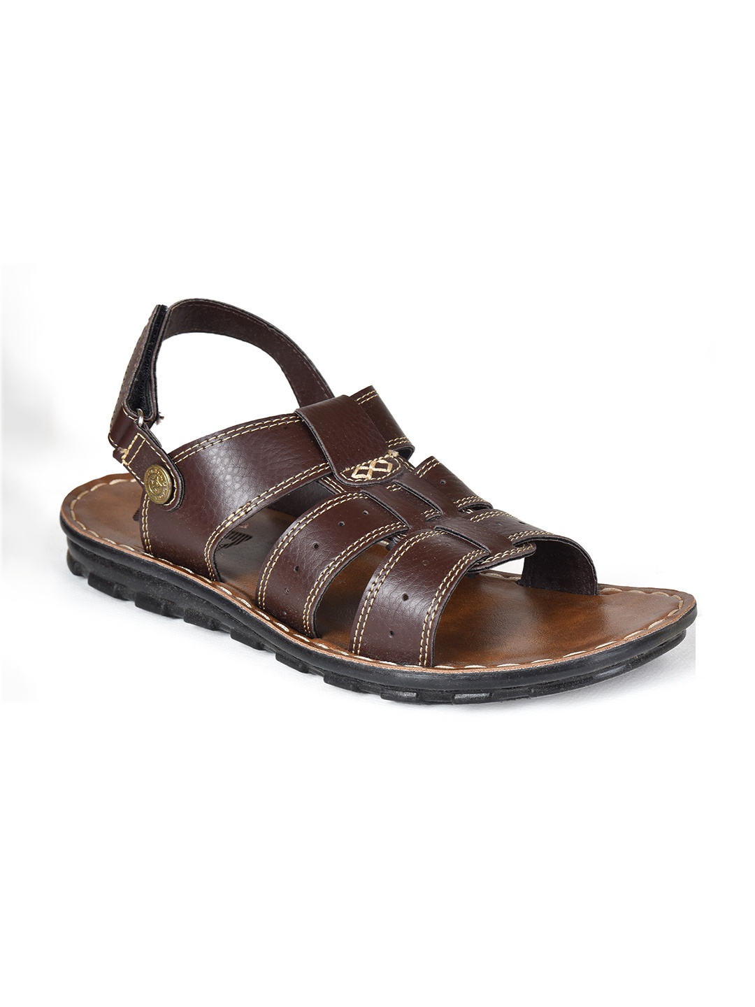 

Ajanta Men Textured Comfort Sandals, Brown