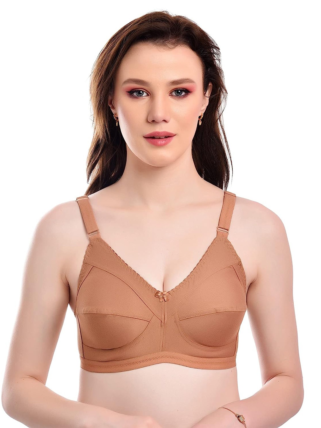 

SMARTERKIDS Seamless Full Coverage Non Padded Cotton Push-Up Bra All Day Comfort, Nude