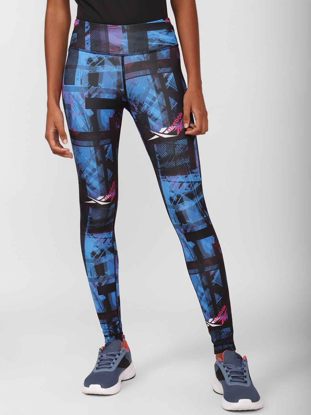 

Reebok Women Training WOR MYT All Over Printed Tights, Blue