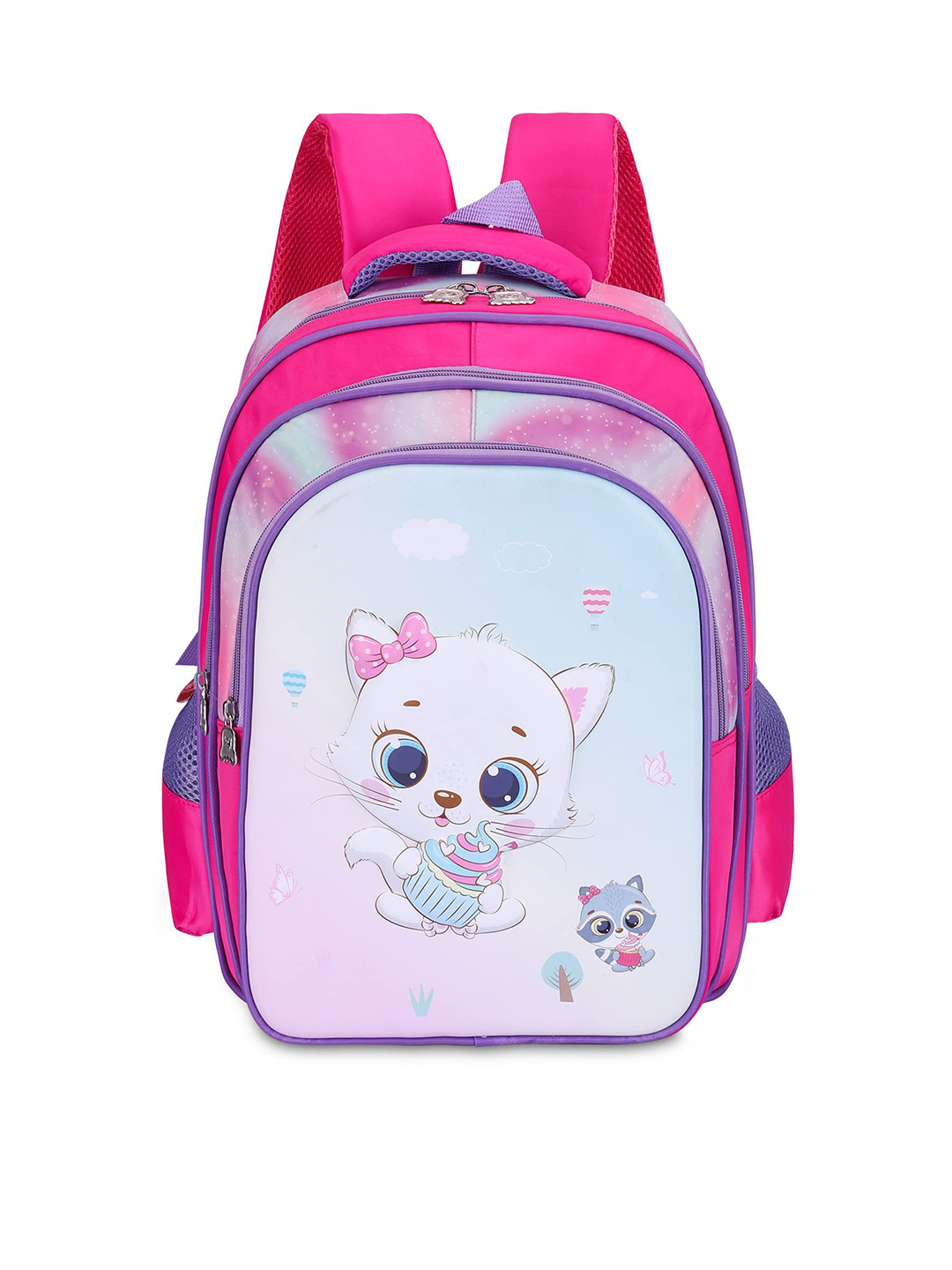 

THE CLOWNFISH Kids Graphic Printed Backpack, Pink