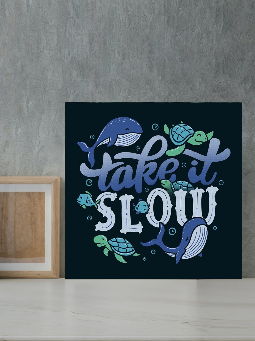 

Gallery99 Black & Blue Take It Slow Motivational Quotes Printed Framed Wall Art
