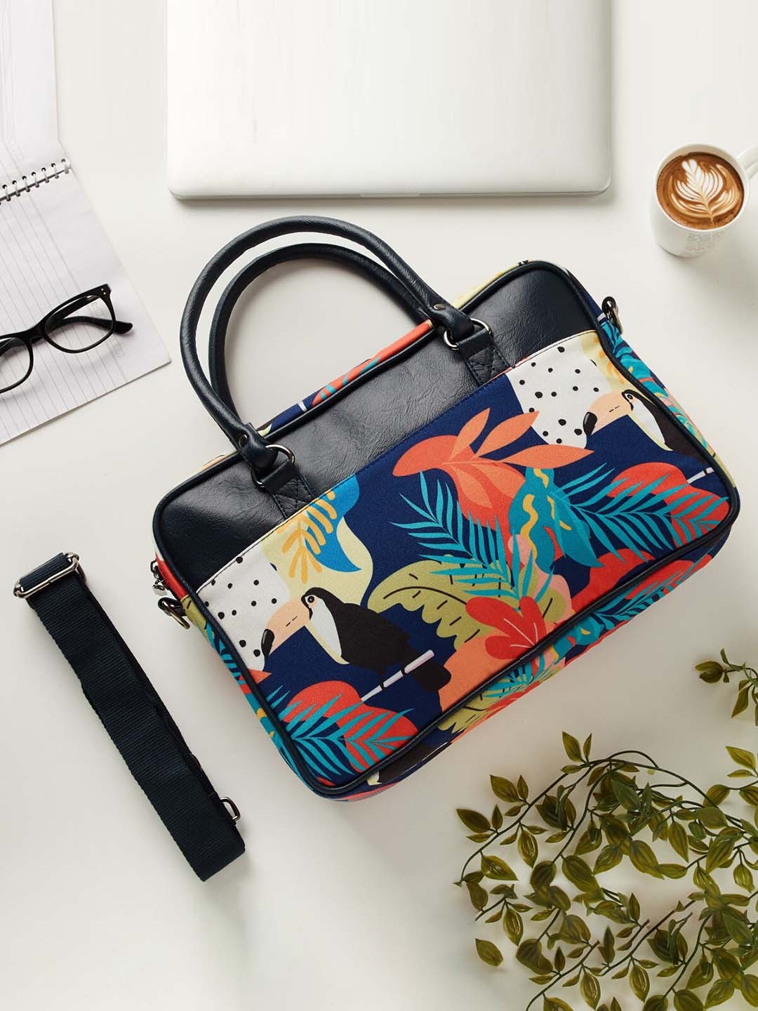 

Home Centre Printed Jute Laptop Bag, Blue