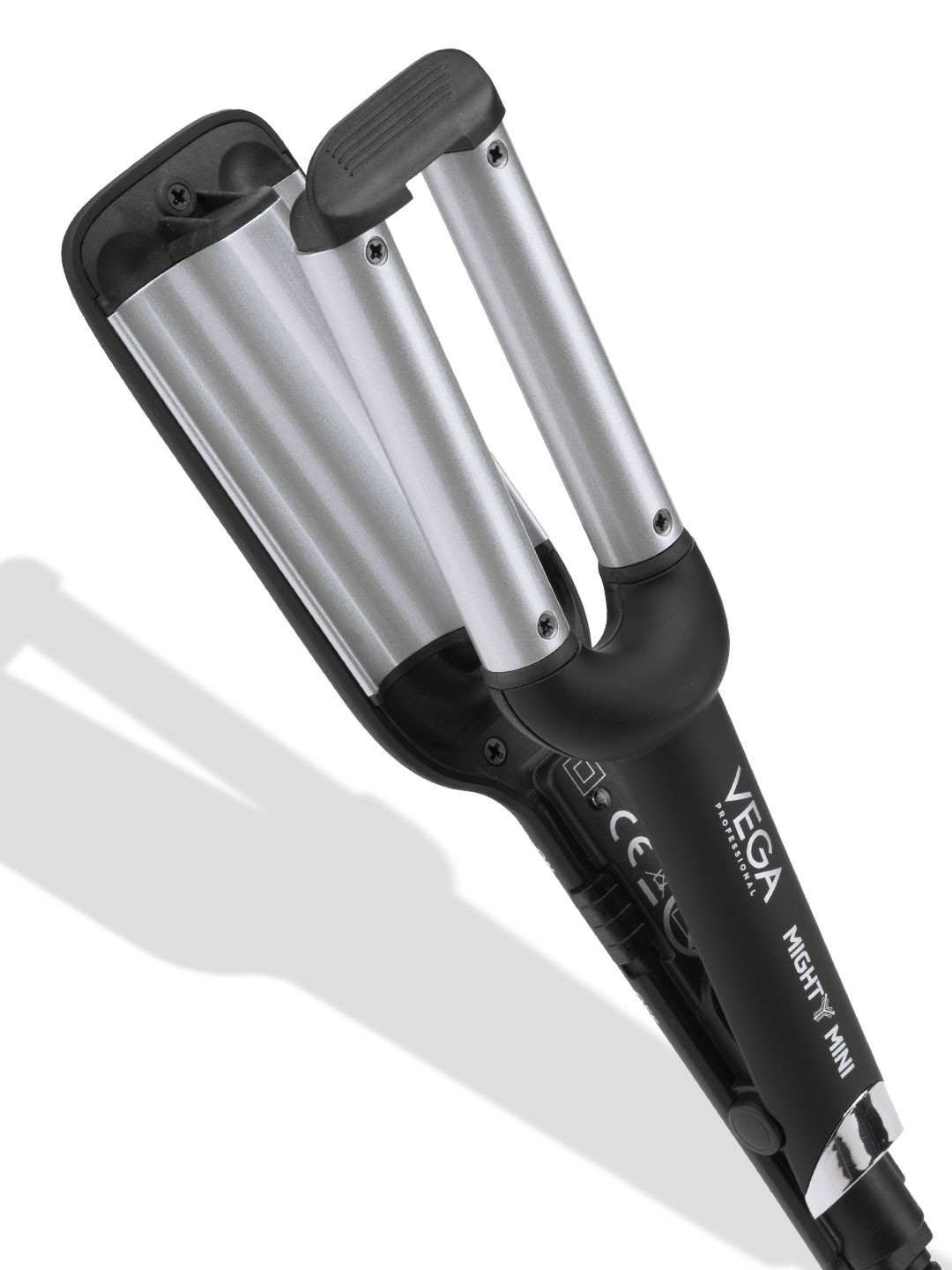 

VEGA PROFESSIONAL VPVMS-07 Mighty Mini Triple Tong Hair Waver - Silver Toned & Black