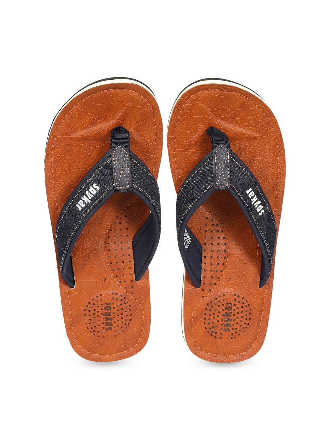 

SPYKAR Men Printed Thong Flip-Flops, Navy blue