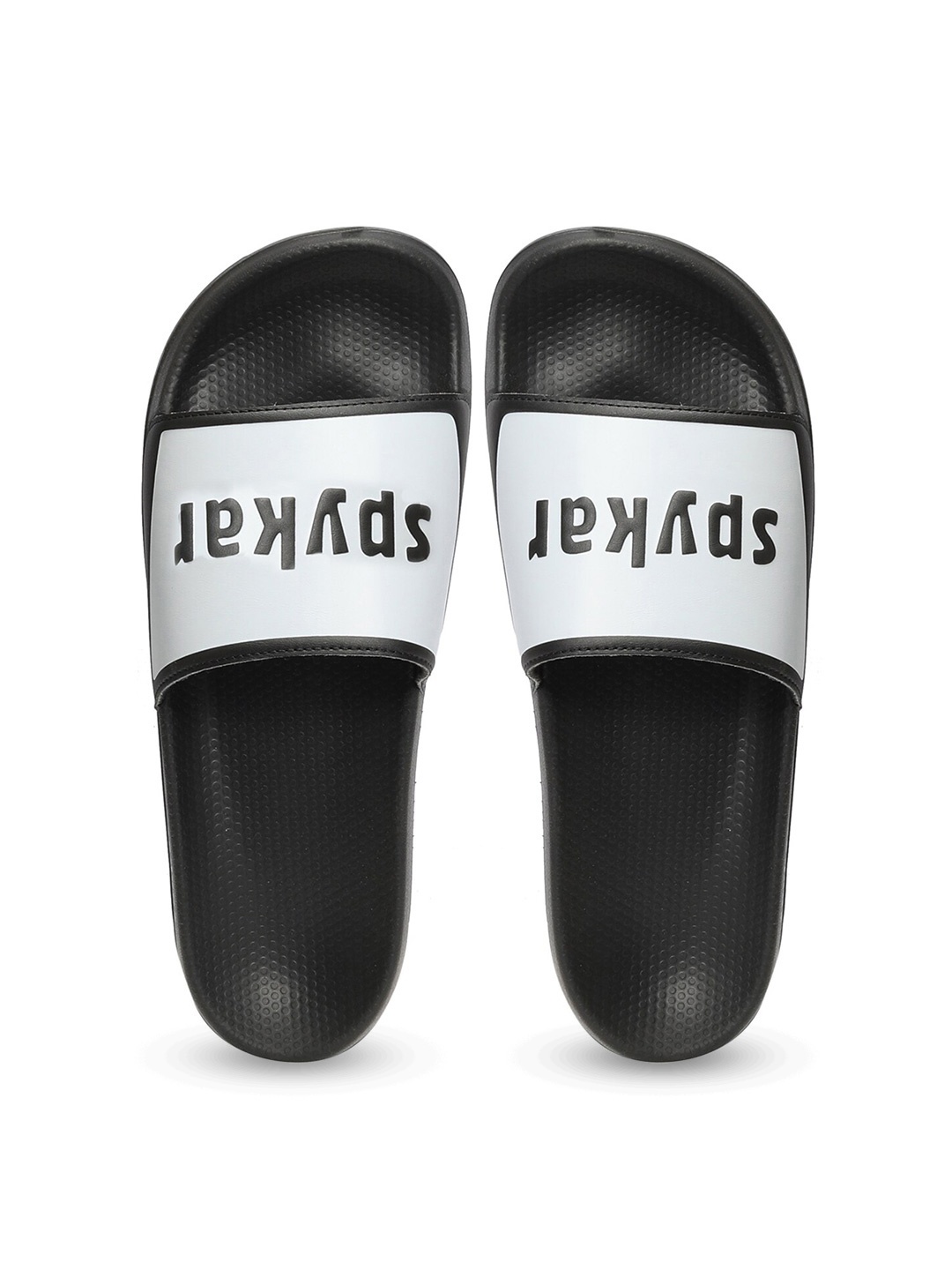 

SPYKAR Men Brand Logo Printed Sliders, Black