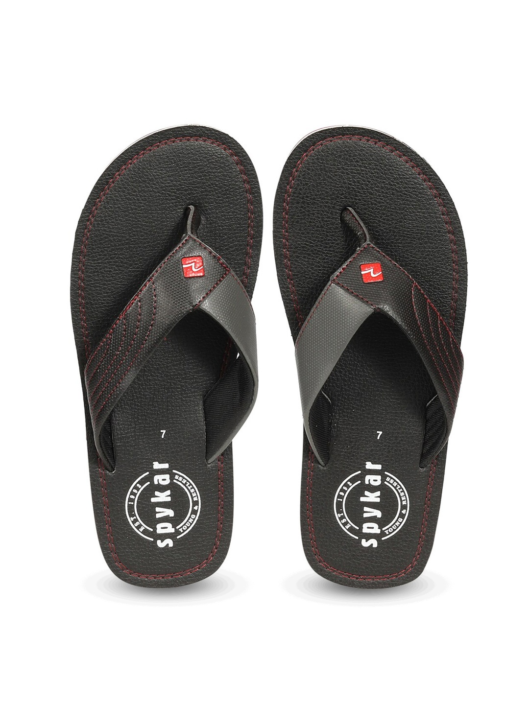 

SPYKAR Men Textured Thong Flip-Flops, Black