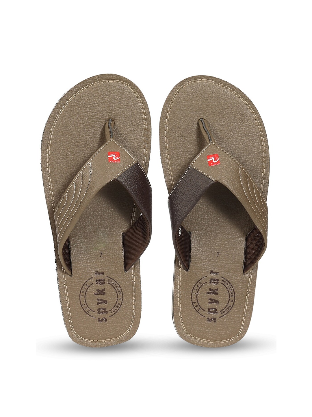 

SPYKAR Men Textured Thong Flip-Flops, Beige