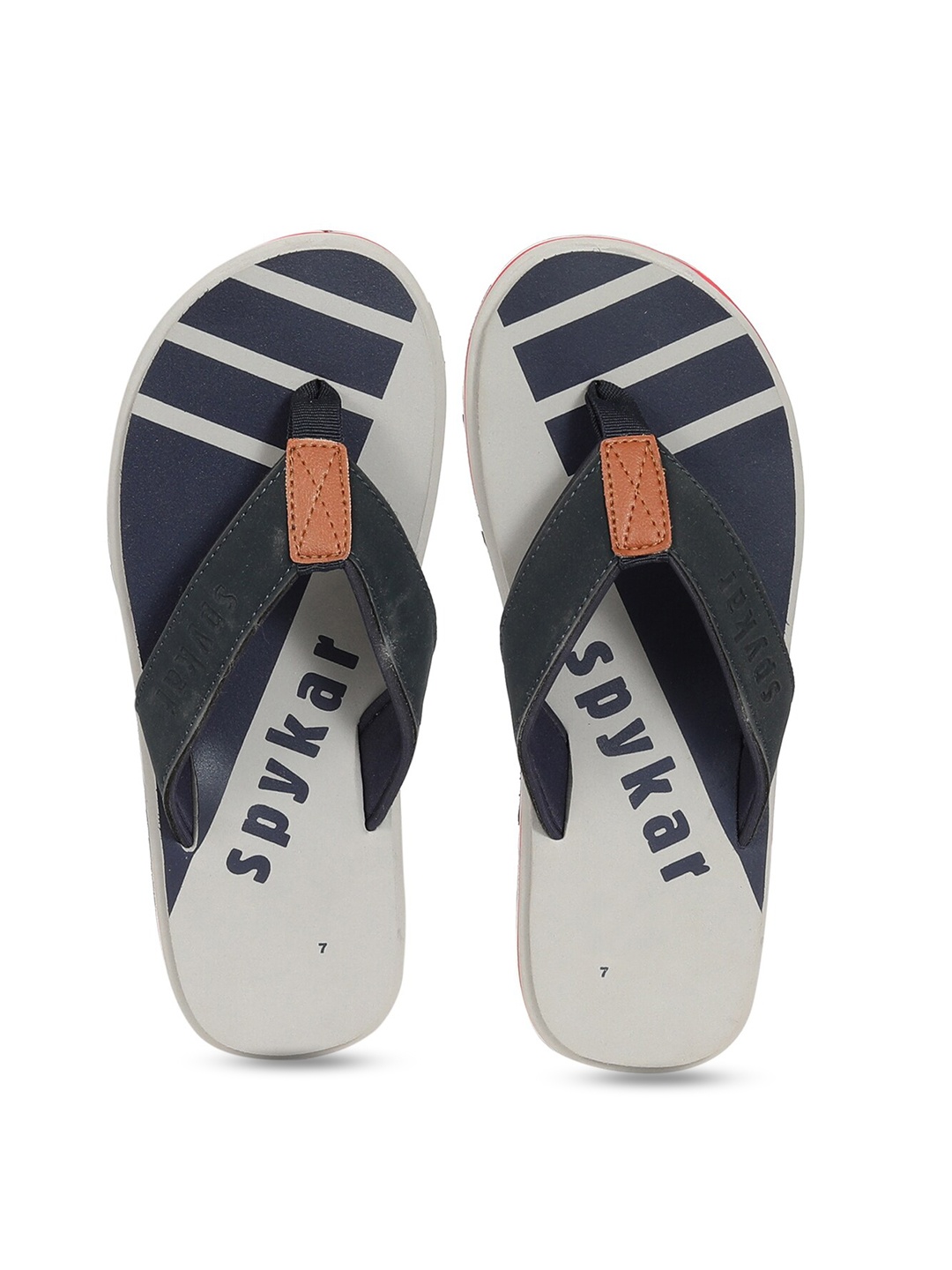 

SPYKAR Men Printed Thong Flip-Flops, Navy blue