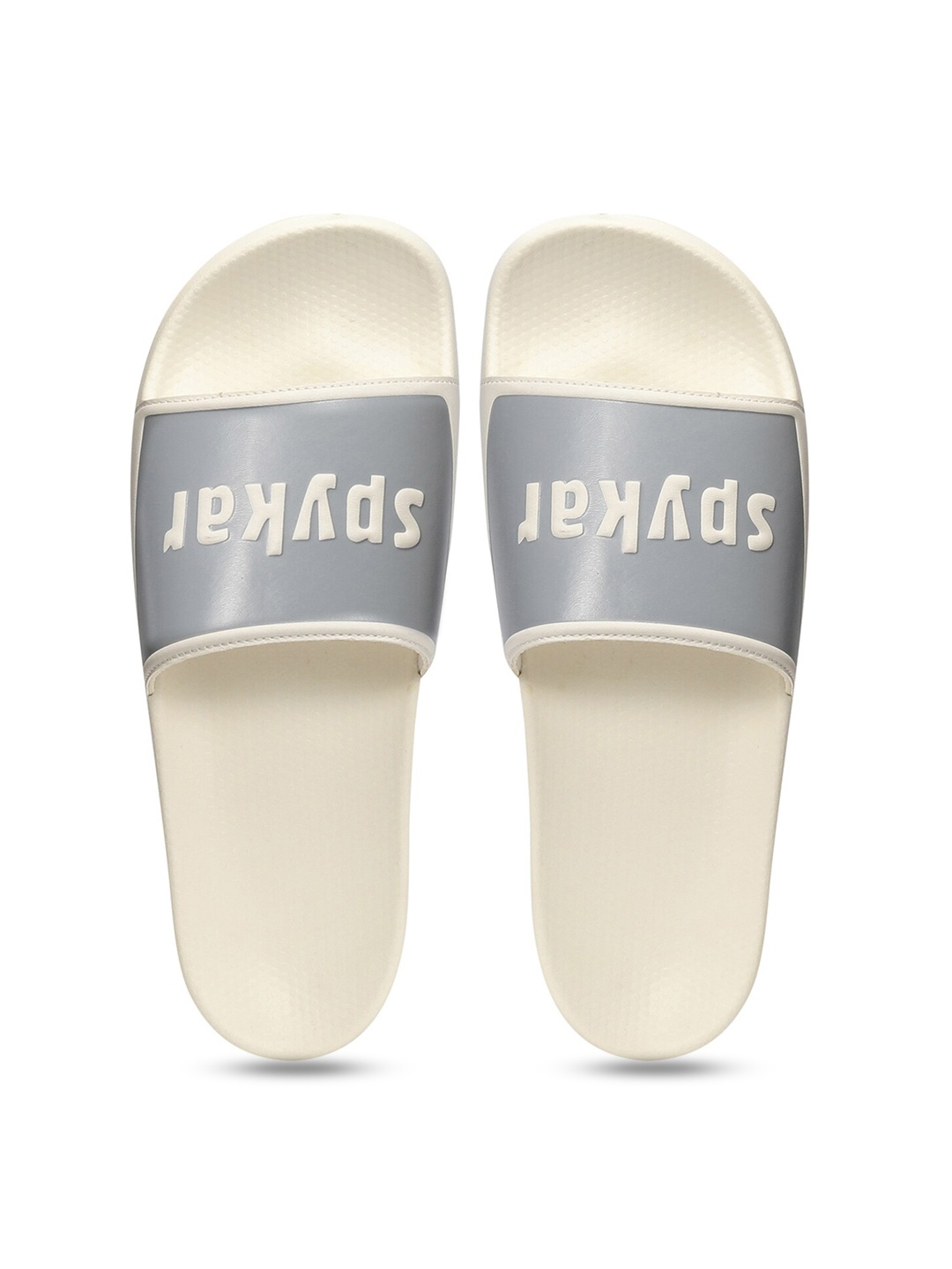 

SPYKAR Men Brand Logo Printed Sliders, White