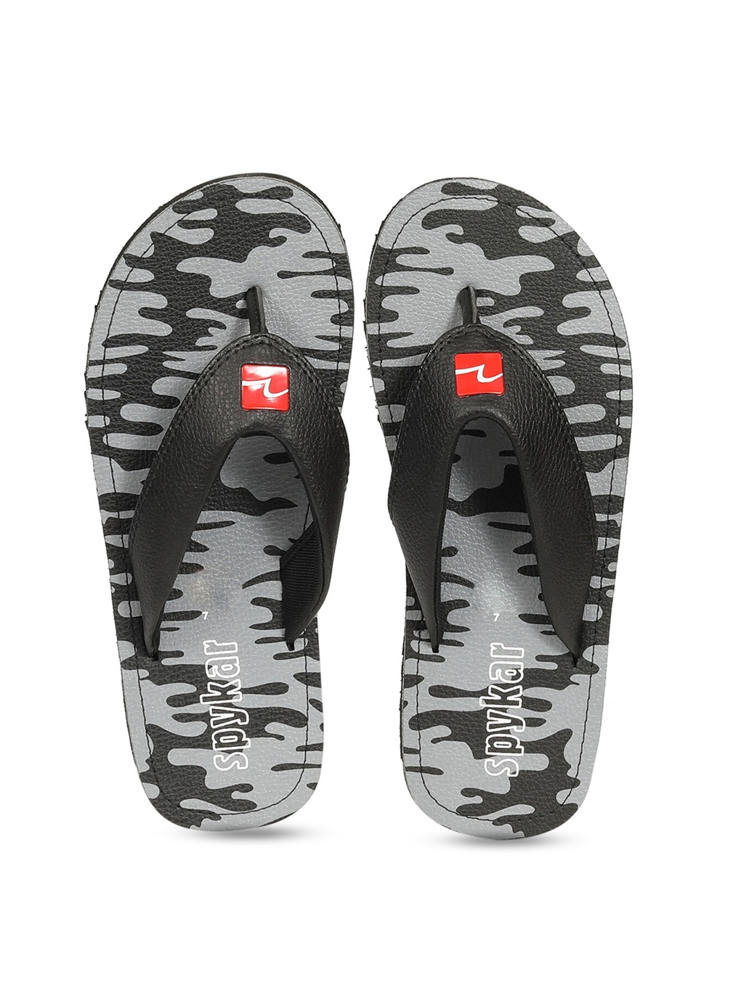 

SPYKAR Men Printed Thong Flip-Flops, Black