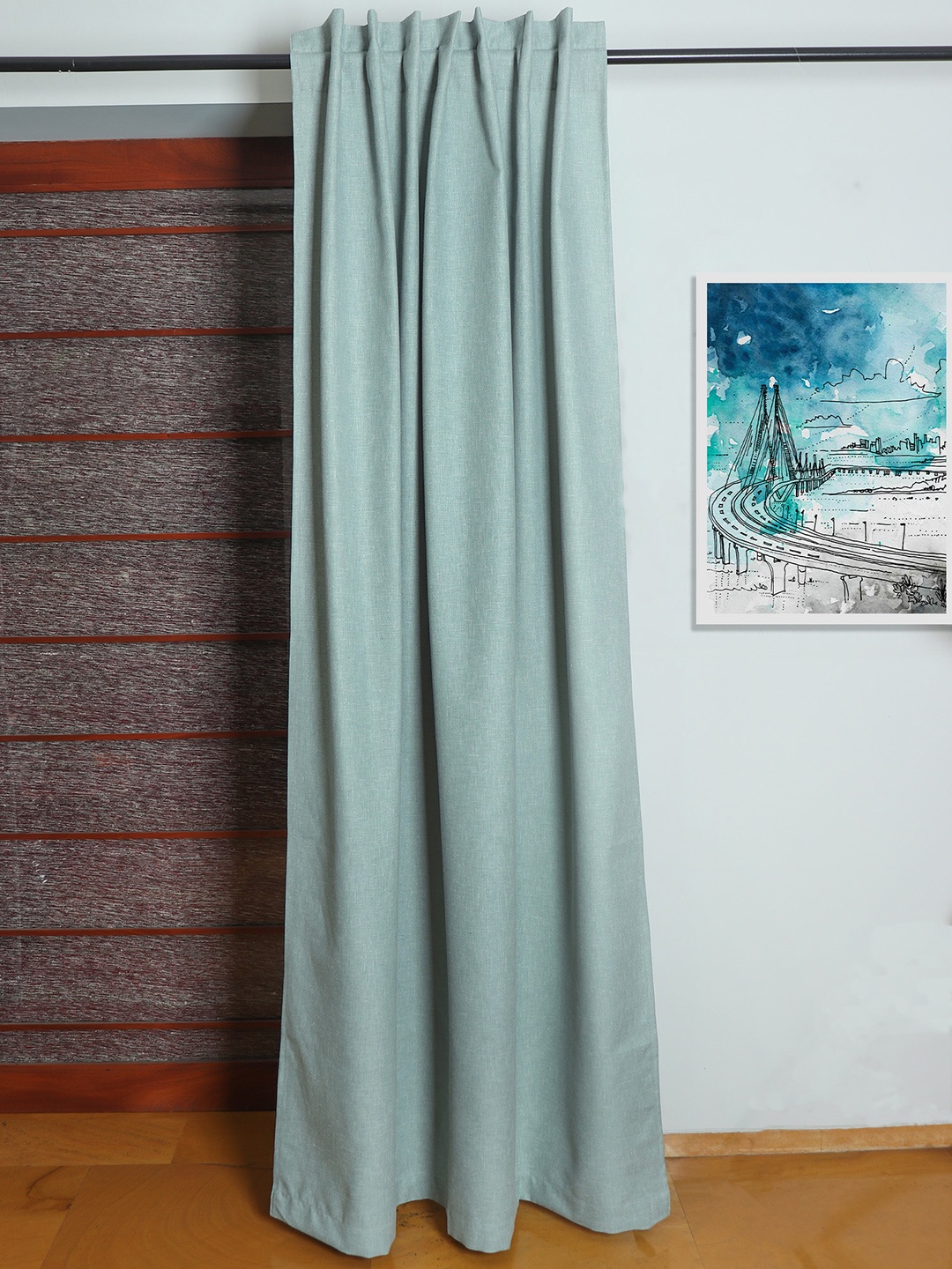 

ZEBA Lime Green Room Darkening Cotton Door Curtain