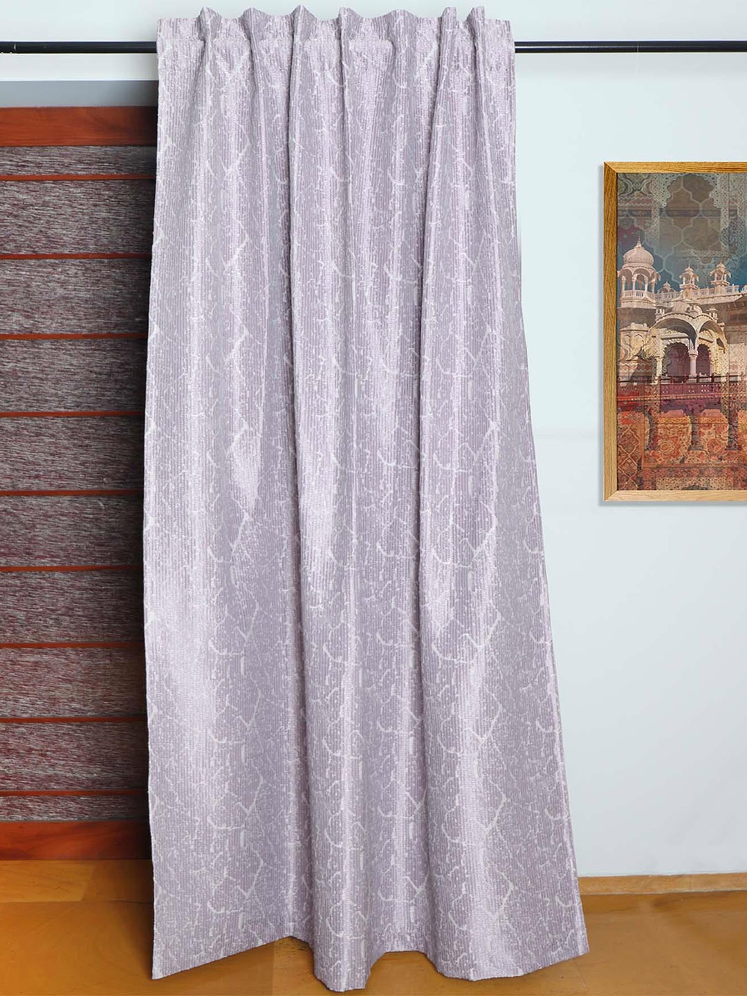 

ZEBA Lavender Textured Room Darkening Door Curtain