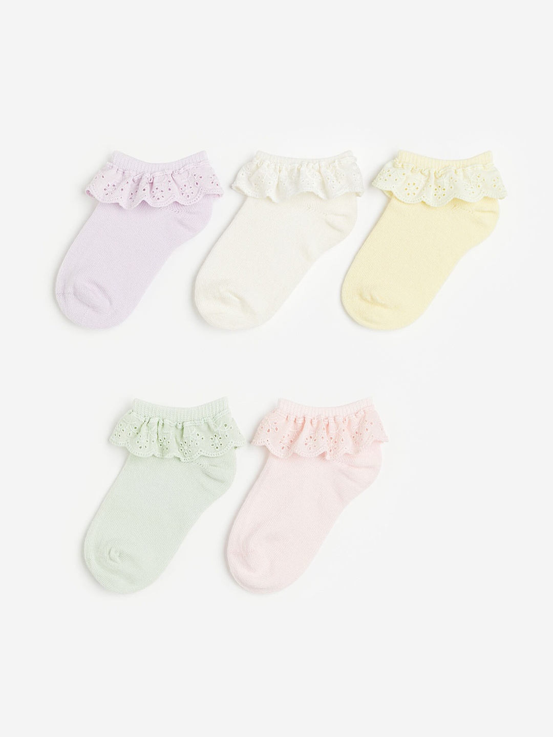

H&M Infant Girls 5-Pack Trainer Socks, Green